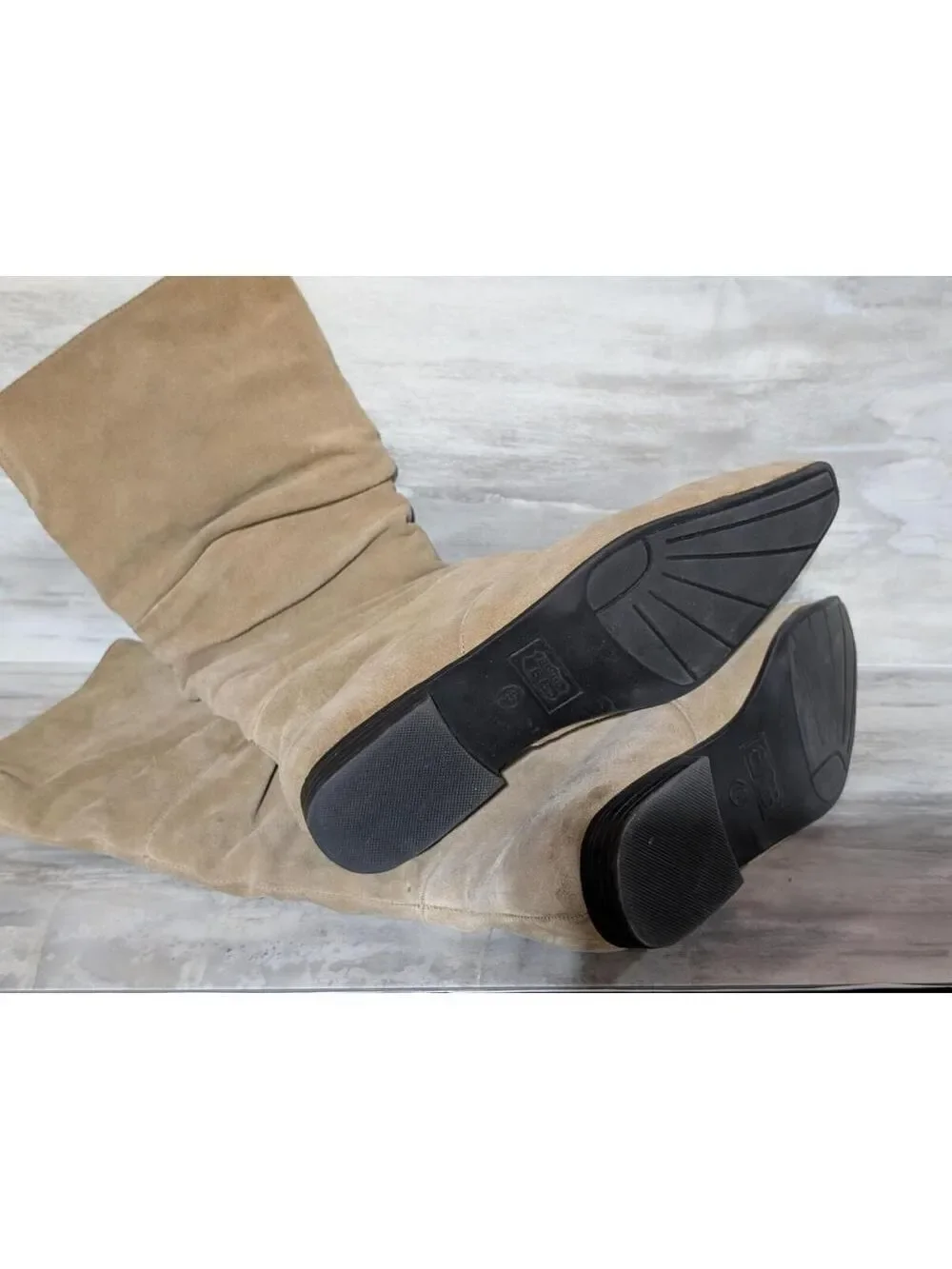 Route 66 Women's Tan Suede Mid-Calf Boots Size 9